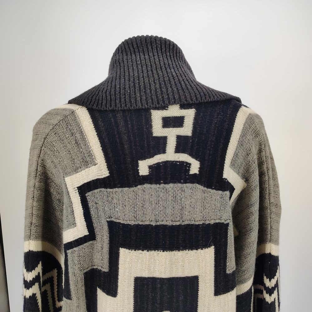 Ralph Lauren Shawl Collar Wool Silk Cashmere Lodge Cardigan Aztec Sweater L - Picture 10 of 11